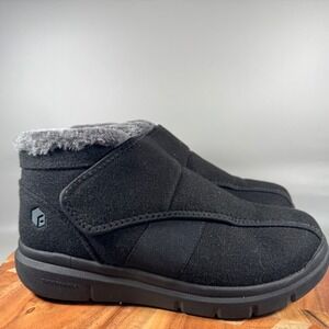 FitVille Women 8.5EW Black Faux Fur Orthopedic Diabetic Recovery Boots HC-DWBV